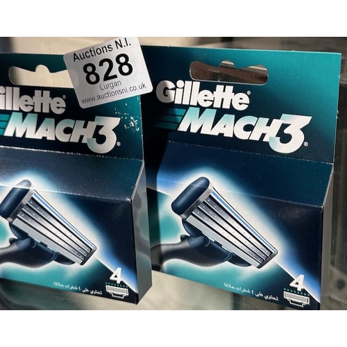 828 - 2 x 4pk Gillette Mach 3 Blades