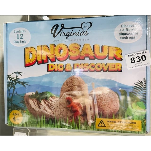 830 - Sealed 12pk Dig & Discover Dinosaur Set