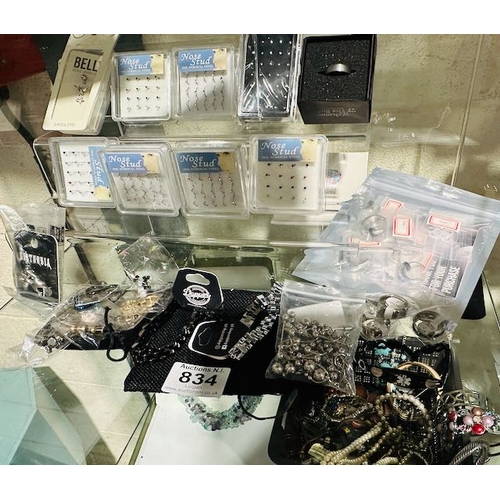 834 - Large Lot Of Nose Studs & Contemporary Style Body Jewellery Incl Bracelets & Rings