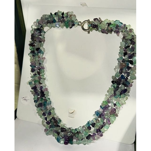 838 - T Bar Clasp Gemstone Necklace