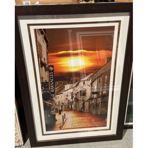 84 - 3 x Large Framed Sunset Scenes  Incl Galway Bay- Appx 3'4 x 2'4 Each