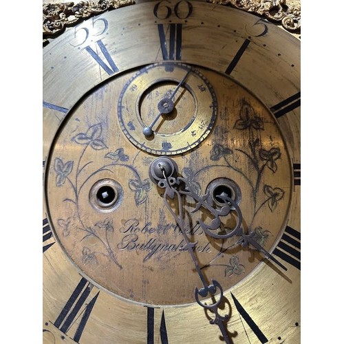 394 - Antique Robert Wells Ballynahinch Grandfather Clock