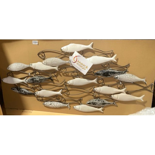 22 - 2 x Large Metal Shoal Of Fish Wall Art (2050116)