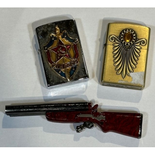 1128 - Novelty Lighter x 3 - Zippo, Xiantai & Another