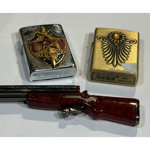 1128 - Novelty Lighter x 3 - Zippo, Xiantai & Another