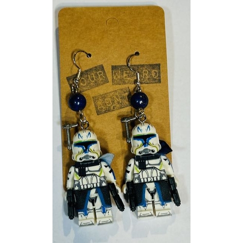 1139 - Your Weird Aunt Lego Style Strom Trooper Earrings