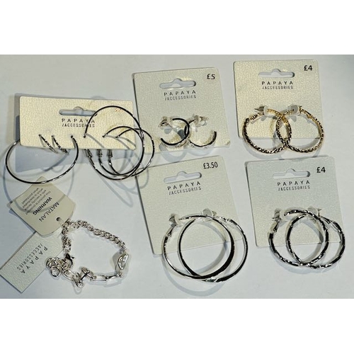 1161 - Lot of Papaya Tagged Earrings + Bracelet