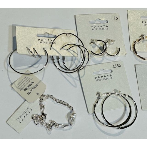 1161 - Lot of Papaya Tagged Earrings + Bracelet