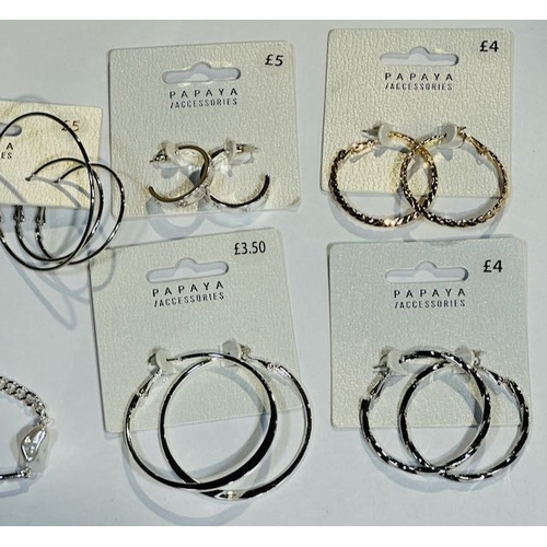 1161 - Lot of Papaya Tagged Earrings + Bracelet