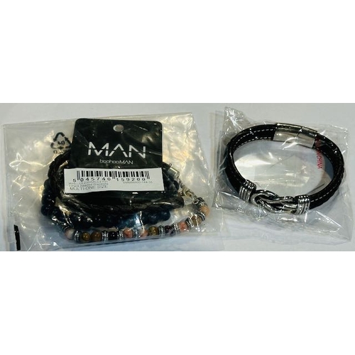 1170 - BooHoo Man 3Pack Beaded Bracelet + Knot Braided Bracelet