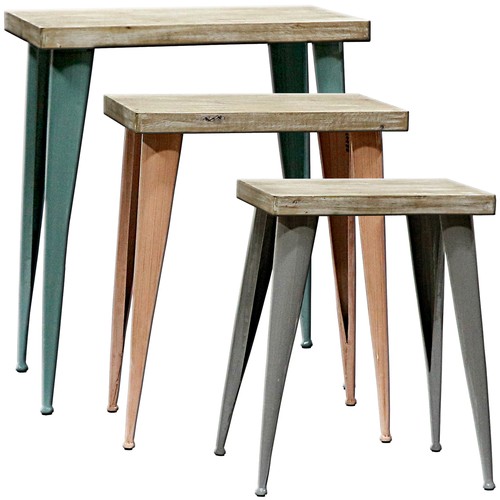 55 - Industrial Style Nest of 3 Tables (1004400)