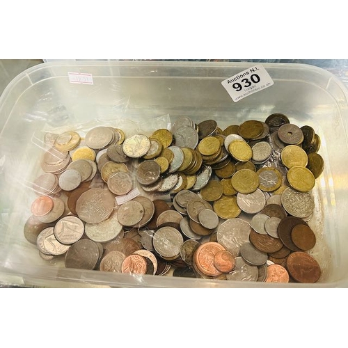 930 - Large Tub of Foreign Coinage