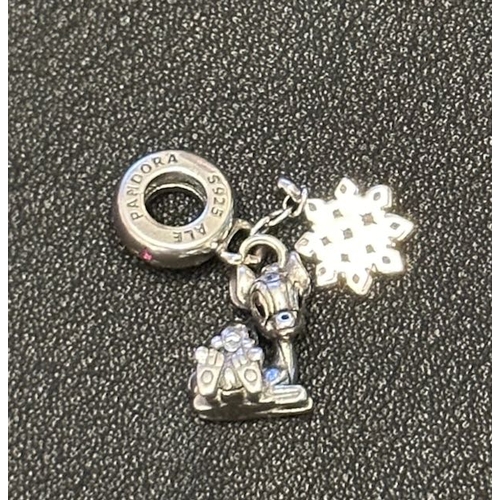 1054 - Pandora Disney Bambi & Thumper Dangle Charm - Merry Christmas