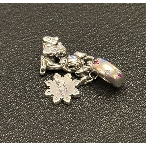 1054 - Pandora Disney Bambi & Thumper Dangle Charm - Merry Christmas