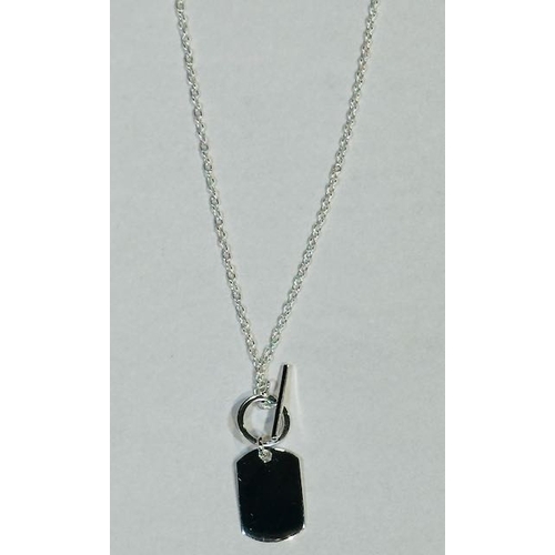 1032 - The Status/Syndicate Silver T-Bar Dog Tag Necklace