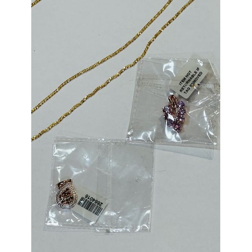 1042 - 3x Silver Gold Plated Necklace & Pendant