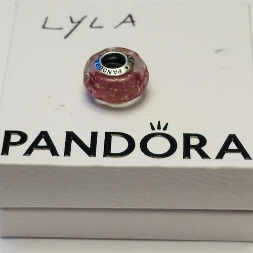 1119 - Pandora Pink Wavy Murano Glass Charm