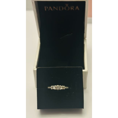 1148 - Pandora Clear Three-Stone Ring