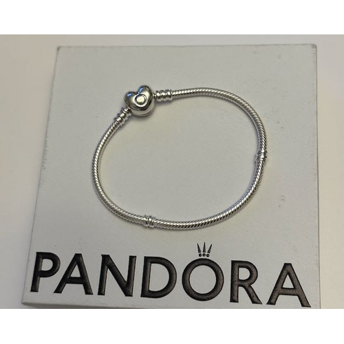 1167 - Pandora Moments Heart Clasp Snake Chain Bracelet