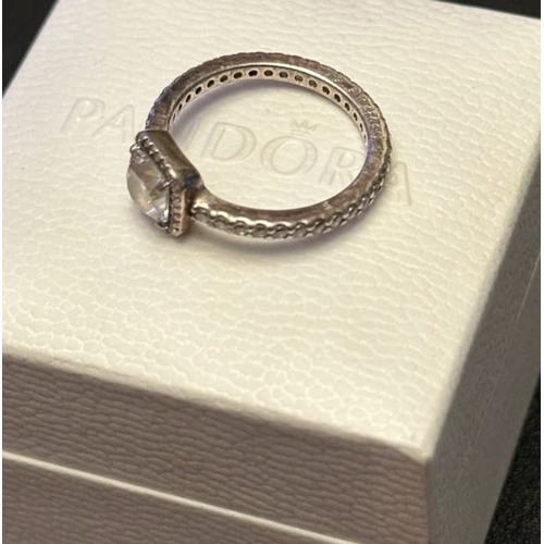 1062 - Pandora Square Sparkle Halo Ring