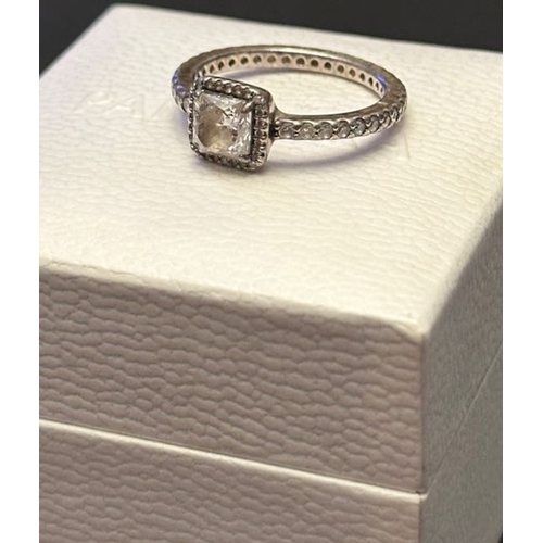 1062 - Pandora Square Sparkle Halo Ring