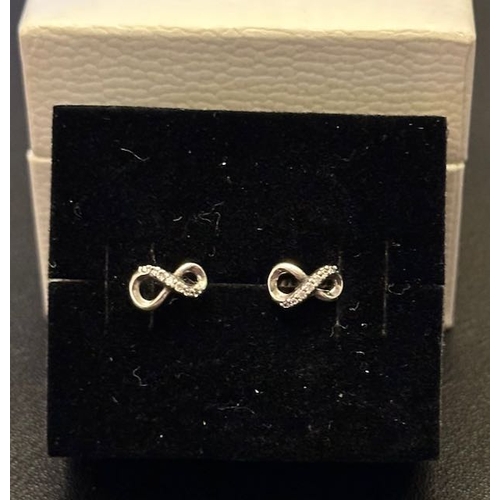 1063 - Pandora Sparkling Infinity Stud Earrings