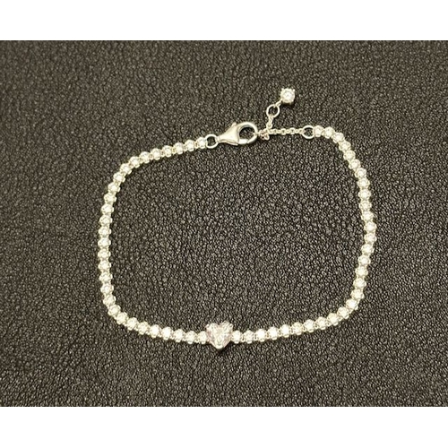 1069 - Pandora Sparkling Heart Tennis Bracelet