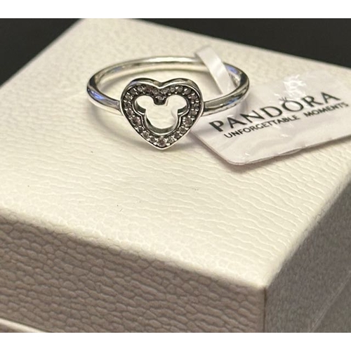 1077 - Pandora Disney Mickey Mouse Silhouette Ring