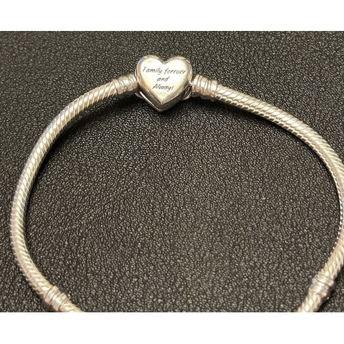 1078 - Pandora Moments Sparkling Infinity Heart Clasp Snake Chain Bracelet