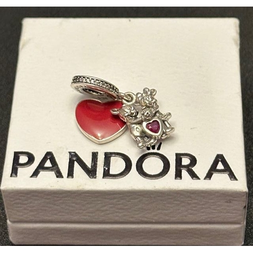 1079 - Pandora Disney - Mickey and Minnie with Love Pendant Charm