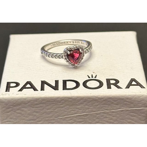 1080 - Pandora Elevated Red Heart Ring