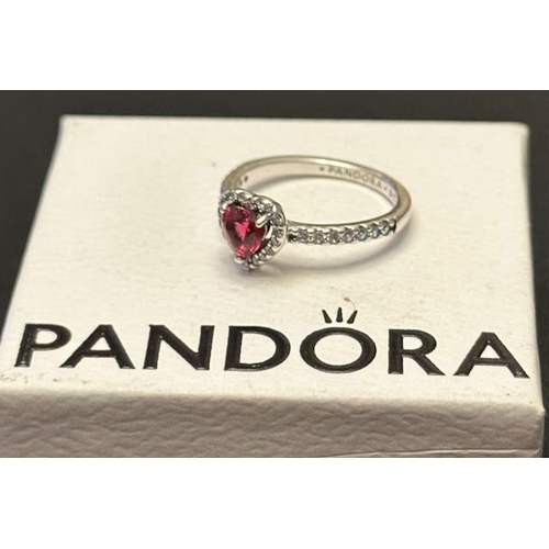 1080 - Pandora Elevated Red Heart Ring