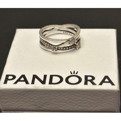 1089 - Pandora Sparkling Triple Band Ring