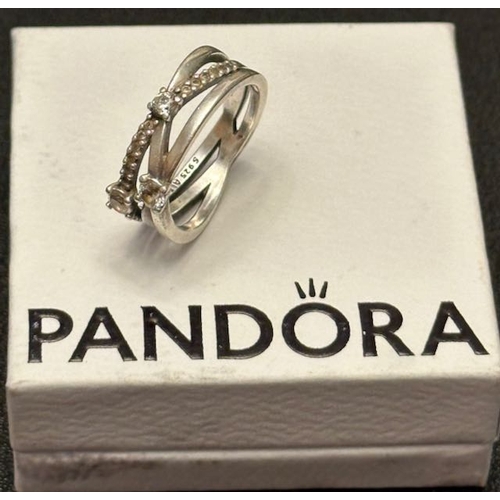 1089 - Pandora Sparkling Triple Band Ring