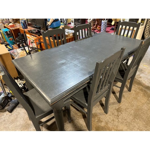 213 - Grey Kitchen Table & 6 Chairs