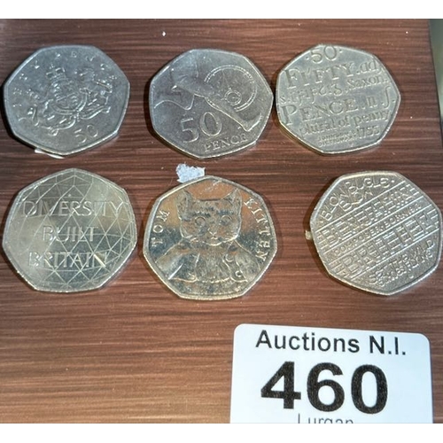 460 - 6x Collectible 50p