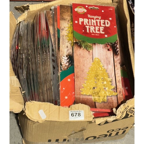 678 - Large Box of Assorted Foil Hanging Decorations