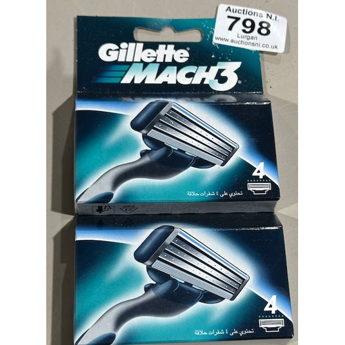 798 - 2 x 4pk Gillette Mach 3 Blades