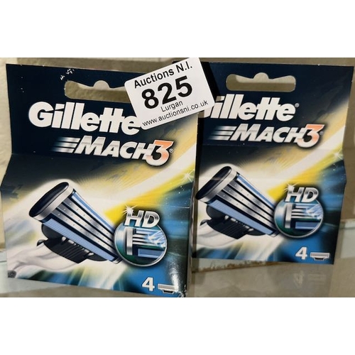 825 - 2 x 4pk Gillette Mach 3 Blades