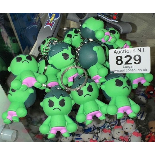 829 - Approx 15 x The Hulk 3D Big Head Keychains