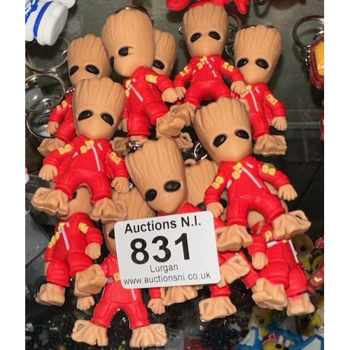 831 - Approx 12 x 3D Groot Keychains