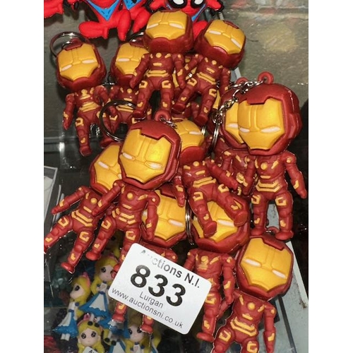 833 - Approx 14 x 3D Ironman Key Chains