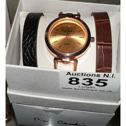 835 - Pierre Cardin Watch Set With Interchangable Straps - Unused