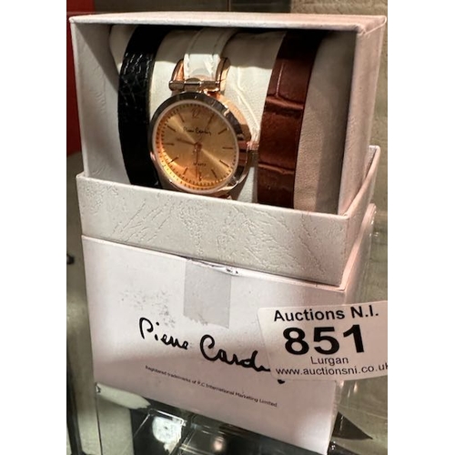 851 - Pierre Cardin Watch Set With Interchangable Straps - Unused