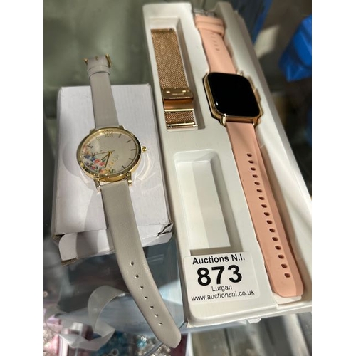 873 - Pop Glory Smart watch + Floral Faced Watch