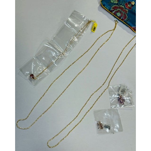 1063 - 3x Silver Gold Plated Necklace & Pendant