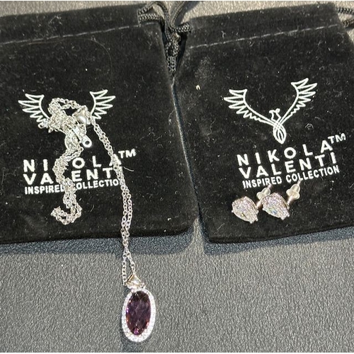 1041 - Nikola Valenti Pendant Necklace + Pair Of Earrings