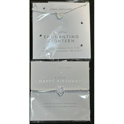 963 - Joma Jewellery x 2 - A Little Enchanting Eighteen Necklace + A Little Happy Birthday Bracelet