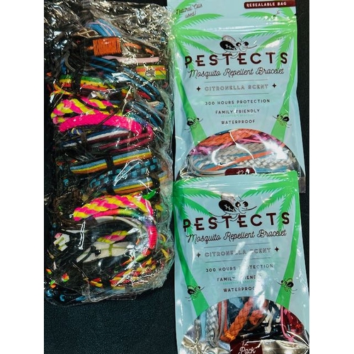 991 - Large Lot Of Braided Bracelets + 2 x 12pk Mosquito Repellent Bracelets