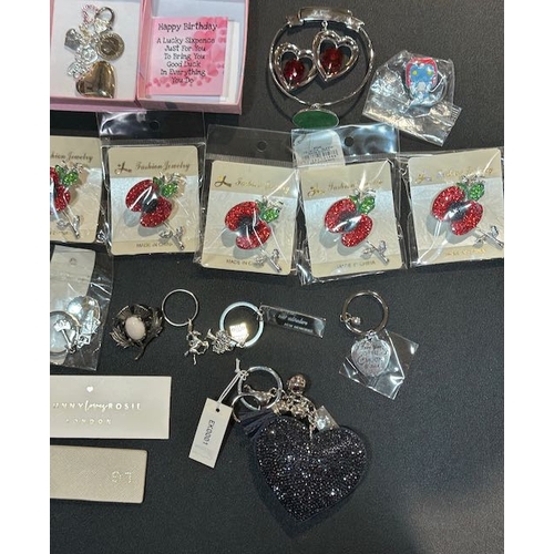 1026 - Collection of Keyring & Brooches etc